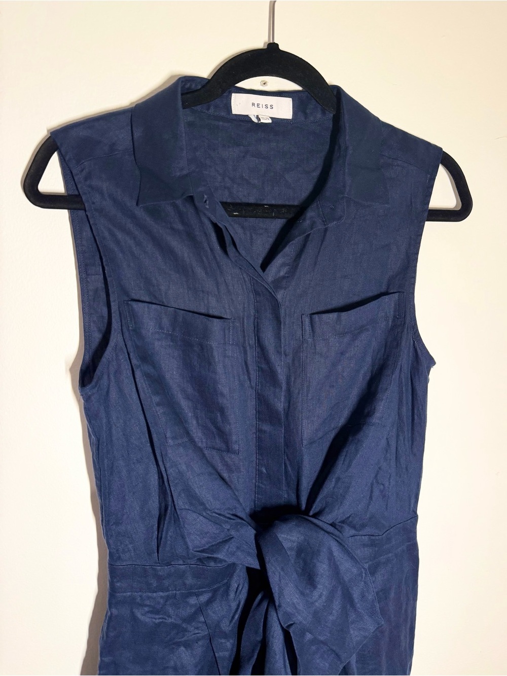 Reiss Navy Blue Sleeveless Romper with Tie-Front Tunic– Size US 6 / UK 10 / EU38